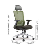Contemporary Black & Green Mesh Swivel Office Chair with High Back-Furniture,Office Chairs,Office Furniture