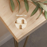 39" Moderner schmaler rechteckiger Konsolentisch aus Nussbaumholz mit Metallbeinen aus Holz