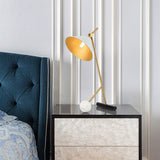 Postmodern White & Gold 1-Light Desk Table Lamp for Bedroom and Living Room