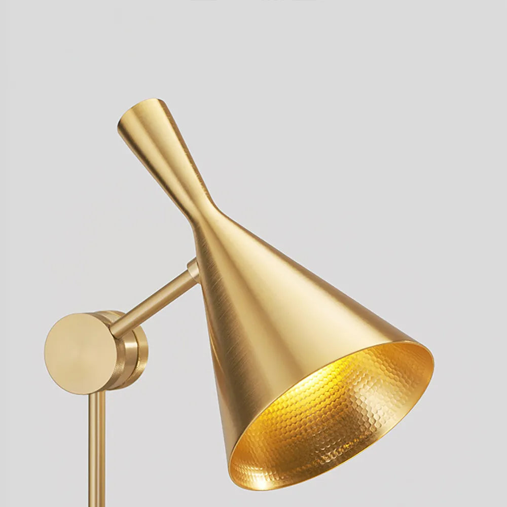 Gold & Black Swing Arm Table Lamp Modern Metal Desk Lamp