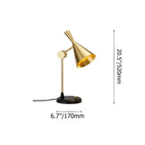 Lámpara de mesa con brazo oscilante dorado y negro Lámpara de escritorio moderna de metal