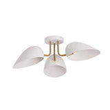Disponxe de lampe à plafond légère à montage semi-fluste à 3 légers moderne avec ombre blanche