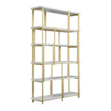 Modern Standing Etagere Bookshelf in Metal & Wood-Bookcases &amp; Bookshelves,Furniture,Office Furniture