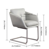 Chaise de bureau tuftée en faux cuir gris pour chaise de tâche rembourrée de bureau en acier inoxydable