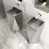 Gold Modern Luxury Stainless Steel Sink Pedestal Sink Freestanding