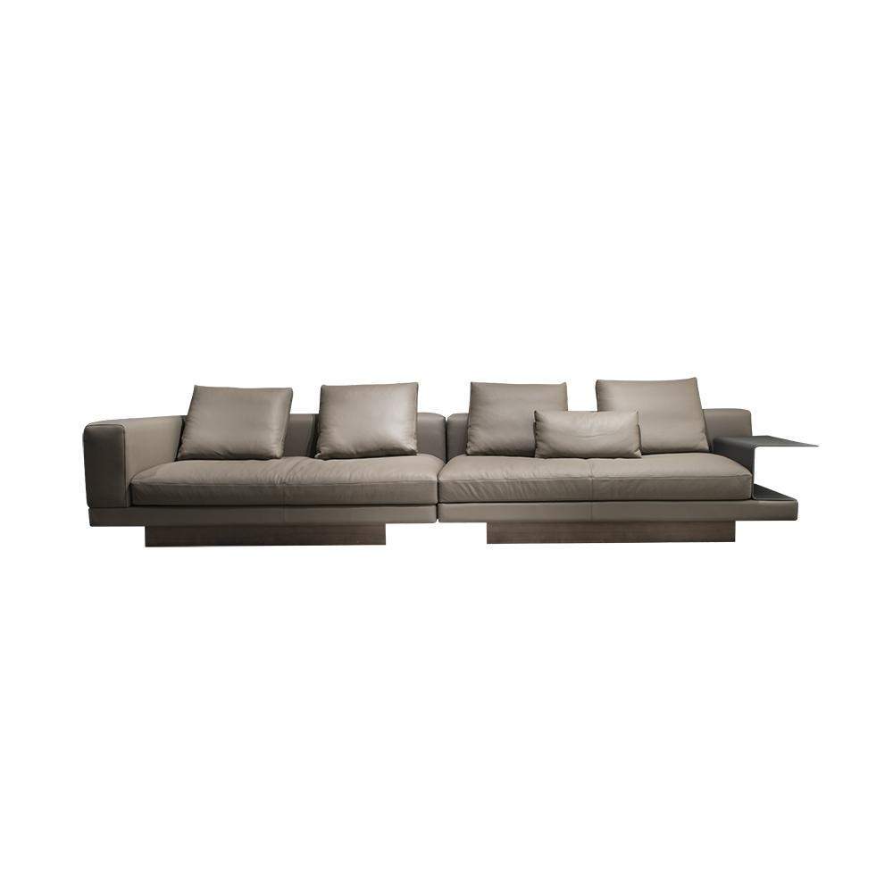 Modern Light Gray Leath-Aire Upholstered Sectional Sofa Modular Sofa-Furniture,Living Room Furniture,Sectionals