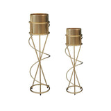 Nordique Round Metal Plant Stand Standing Plant Shelfs in Gold