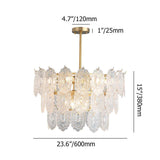 Modern Tiered Glass 9-Light Chandelier with Gold Adjustable Hanging Rod-Richsoul-Ceiling Lights,Chandeliers,Lighting