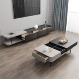 Modern Open Storage TV Stand & Coffee Table Set with Drawers-Furniture,Living Room Furniture,Living Room Sets