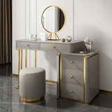 Makeup Vanity Set Retracted&Extendable Dressing Table with Drawer&Stool&Cabinet Included