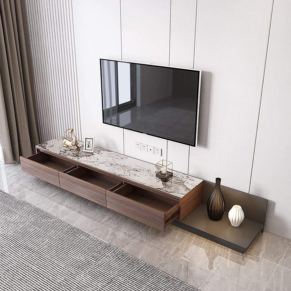 Modern Extendable Stone Top TV Stand with 3 Drawers-Richsoul-Furniture,Living Room Furniture,TV Stands