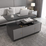 Modern Gray Multifunctional Square Lift-top Coffee Table-Coffee Tables,Furniture,Living Room Furniture