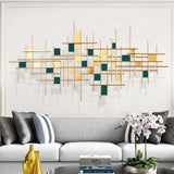 Modern Gold & Dark Green Metal Wall Decor Home Art