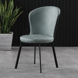 Modern Dining Chair High Back Leath-aire Upholstered in Black Legs (Set of 2)