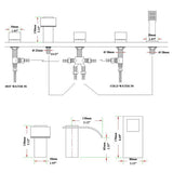 Milly Cascade Waterfall Widespread Deck-Mount Roman Tub Filler Faucet & Hand Shower