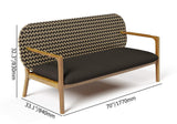 2 قطعة خشب الساج والروتين أريكة أريكة في الهواء الطلق مجموعة خشب خشب كرسي هزاز مع وسادة في الطبيعية