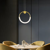 Îlot de cuisine à cercle unique minimaliste moderne Lumière en or