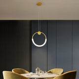 Luz de isla de cocina minimalista moderna de un solo círculo en Gold Cool Light