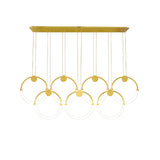 Modernes, minimalistisches Einzelkreis-Kücheninsellicht in Gold Cool Light