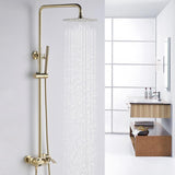 ブラシ付き金露出した降雨シャワーフィクスチャーハンドシャワーと浴槽フィラーの固体真鍮