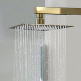 Modern Luxury 8" Wall Mounted Solid Brass Shower System with Hand Shower in Brushed Gold