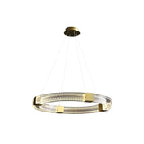 Lámpara colgante de acrílico con anillo minimalista moderno con cables ajustables