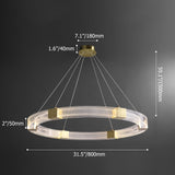 Lámpara colgante de acrílico con anillo minimalista moderno con cables ajustables