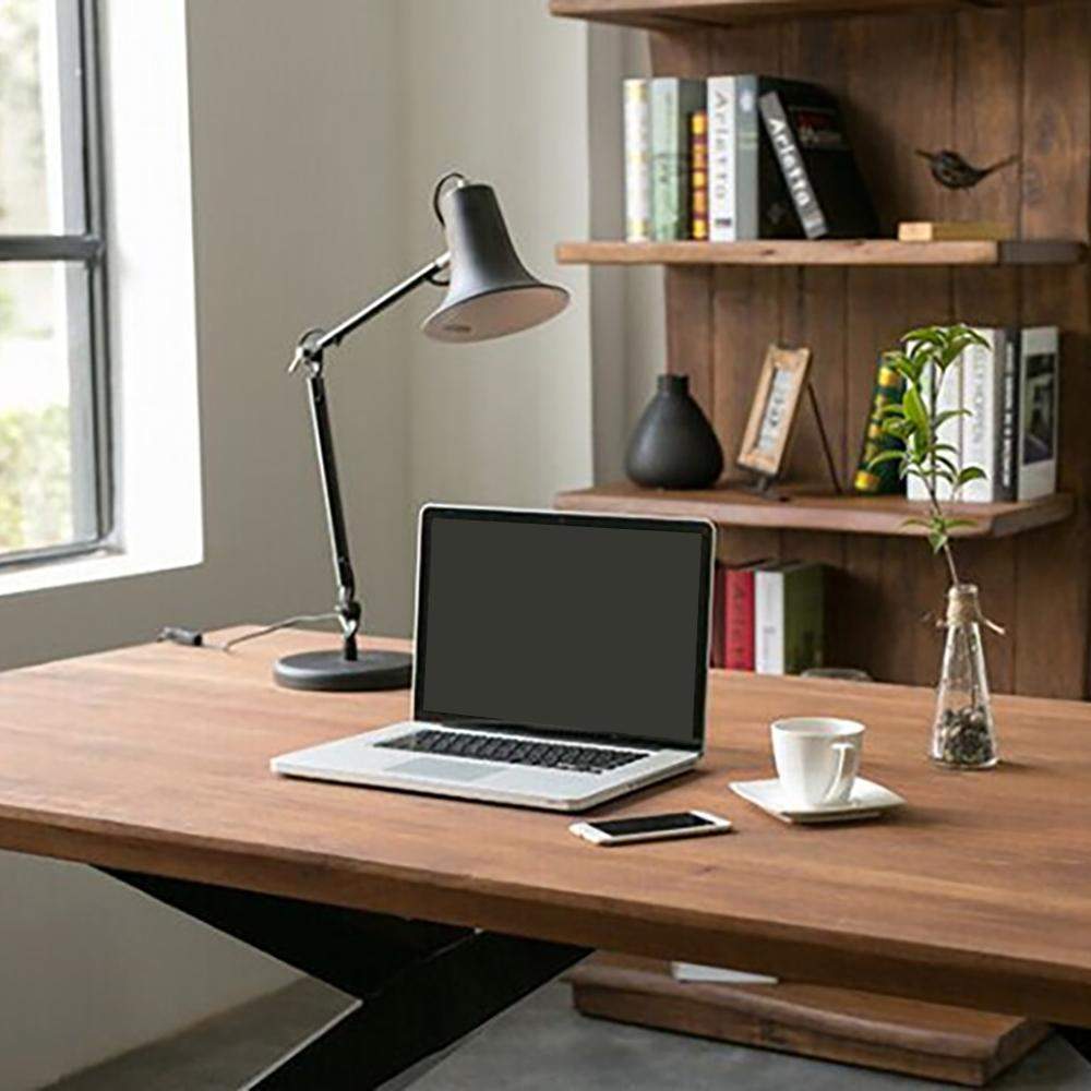 63" Industrial Large Computer Desk Natural Pine Wood Office Desk Writing Desk-Desks,Furniture,Office Furniture