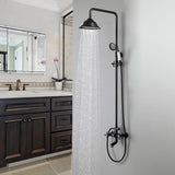 Baño vintage clásico Sistema de ducha de lluvia expuesta Ducha de mano Negro antiguo