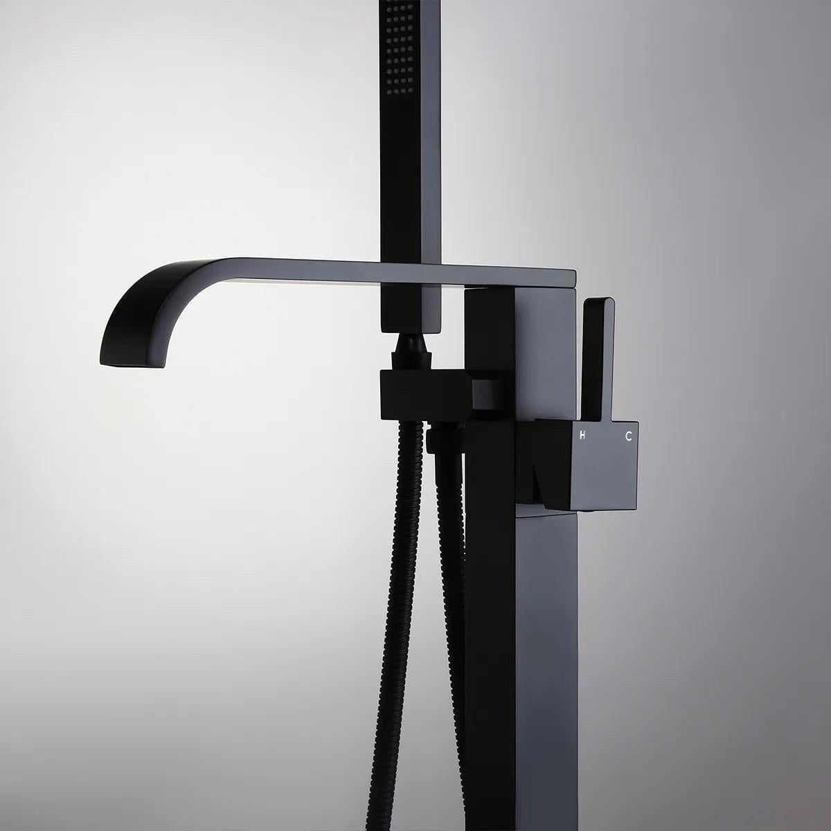Dree Modern 1-Handle Floor Mounted Freestanding Bathtub Faucet with Handheld Shower