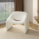 Moderner weißer Boucle-Akzent-Stuhl Lounge &amp; Stuhl