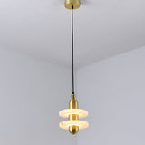 Modern Unique 1-Light Tiered LED Pendant Light in Gold