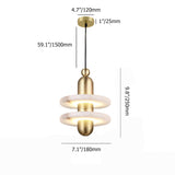 Modern Unique 1-Light Tiered LED Pendant Light in Gold