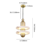 Moderna lámpara colgante LED escalonada única de 1 luz en oro
