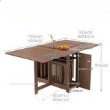 55",67" Rustic Solid Wood Rectangle Extendable Folding Dining Table Set with Storage In Walnut,Natural,White