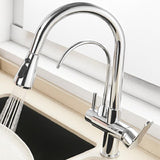 Water Filter Kitchen Faucet Pull Out Faucet in Matte Black Swirling Faucet Solid Brass