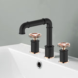 Ruth Industrial Pipe Gold Bathroom Widespread Sink Faucet