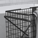 Zusammenklappbarer schwarzer Wäschekorb 22 x 23 Metall-Wäschekorb auf Rädern