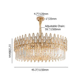 Modern Gold 6-Light Crystal Chandelier with Adjustable Chain