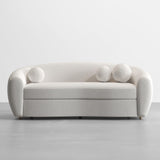 82" Modern White Teddy Velvet 3 Seaters Curved Sofa for Living Room