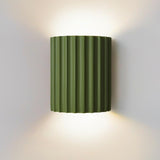 Aplique de pared de resina de medio círculo verde moderno con 2 luces para sala de estar, dormitorio, cocina