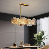 Modern Oval LED Glass Kitchen Island Light with Adjustable Hanging Rods