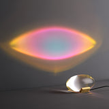 Moderne ovale bunte Kristall-LED-Tischlampen aus Messing für Schlafzimmer und Flur