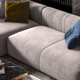 110.2" L-Shape Gray Velvet Upholstered Sectional Sofa with Left Chaise-Richsoul-Furniture,Living Room Furniture,Sectionals
