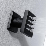 Sistema de ducha montado en la pared de 16" en color negro con 4 funciones termostáticas