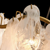 Postmoderner gestufter Kronleuchter aus Wolkenglas mit 8 Lichtern und verstellbaren Kabeln
