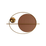 Décoration murale géométrique ovale moderne accents suspendus en métal brun