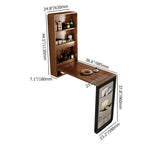 Foldable Bar Height Table with Convertible Cabinet & Open Storage in Walnut