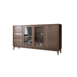 Modern Rectangle Sideboard Buffet with Ample Storages & Doors in Walnut