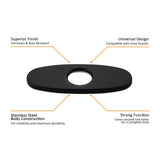 Escudo de placa de cubierta de grifo para instalación de grifo de 1 orificio Acabado en negro mate